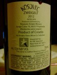 Kosovec zweigelt back label